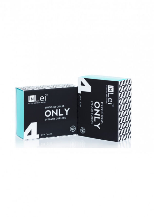 Verpackung der InLei "ONLY" Wimpernlifting Pads mit der Aufschrift "Made in Italy".