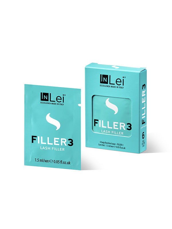 InLei® LASH FILLER 'FILLER 3' Verpackung – ein Produkt für Wimpernverlängerung, hergestellt in Italien.