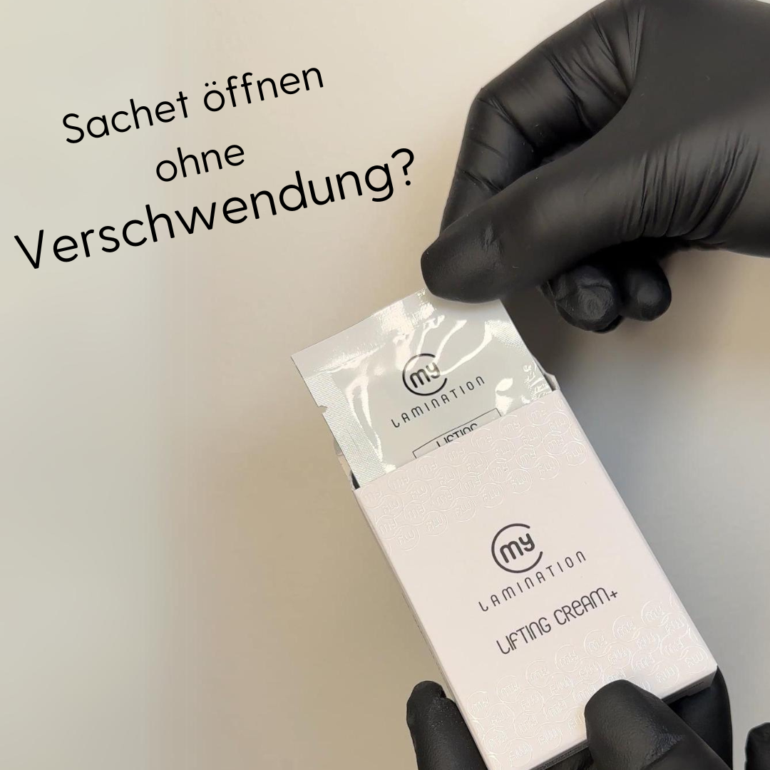 Wie man ein Wimpernlifting Sachet richtig öffnet