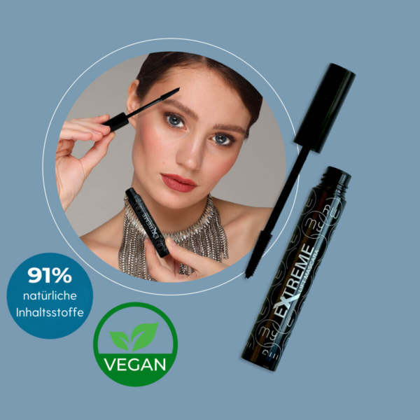 Natürliche Eleganz trifft auf nachhaltige Schönheit mit dem veganen EXTREME LIFT MASCARA – für einen atemberaubenden Blick, der Werte schätzt.