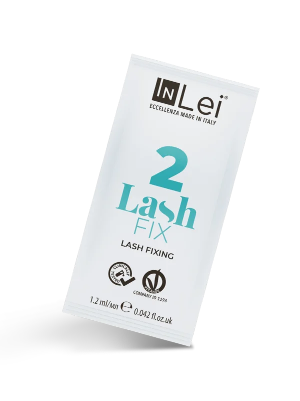 InLei® Lash Fix 2 Einzeldosis, 1,2 ml, spezialisiertes Fixiermittel für Wimpernlaminierung, zertifiziert vegan und in Italien hergestellt.