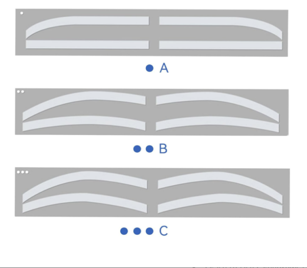 Silikonschablonen für Augenbrauen zum Färben mit dem Airbrush-Verfahren