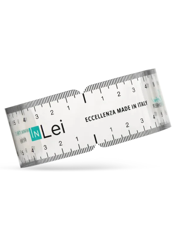 InLei® Augenbrauenlineal, flexibles Lineal zur präzisen Vermessung von Gesichts- und Augenbrauenproportionen, 100% Made in Italy